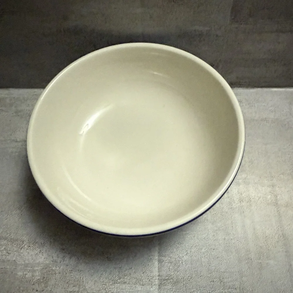 Homer Laughlin China Soup Cereal Bowl White Blue‎ Stars Design